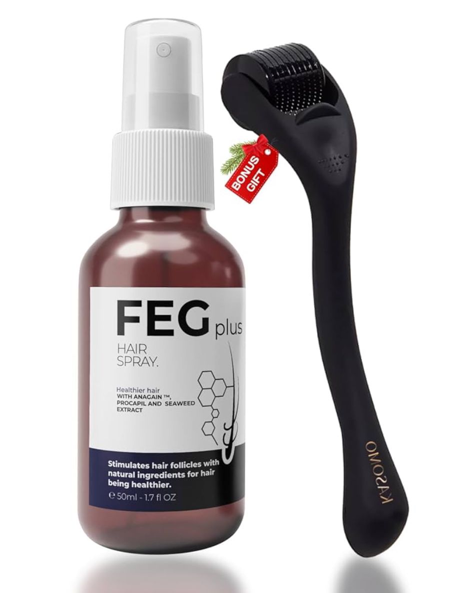 FEG Plus Hair Growth Spray & Derma Roller Anti Hair Loss Solution