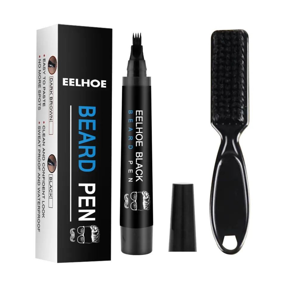 Beard Max Pro Waterproof Beard Filler Pen Kit with Brush for a Fuller Look