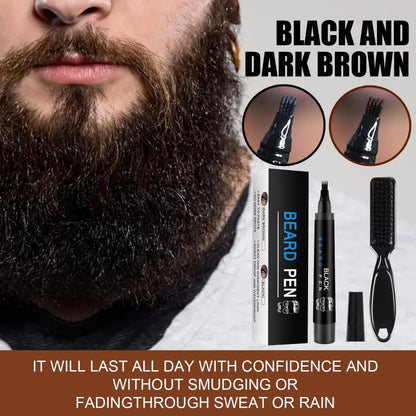 Beard Max Pro  Waterproof Beard Filler Pen Kit with Brush for a Fuller Look