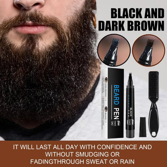 Beard Max Pro  Waterproof Beard Filler Pen Kit with Brush for a Fuller Look