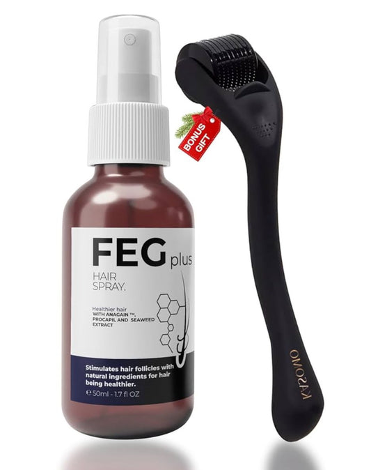 FEG Plus Hair Growth Spray & Derma Roller Anti Hair Loss Solution