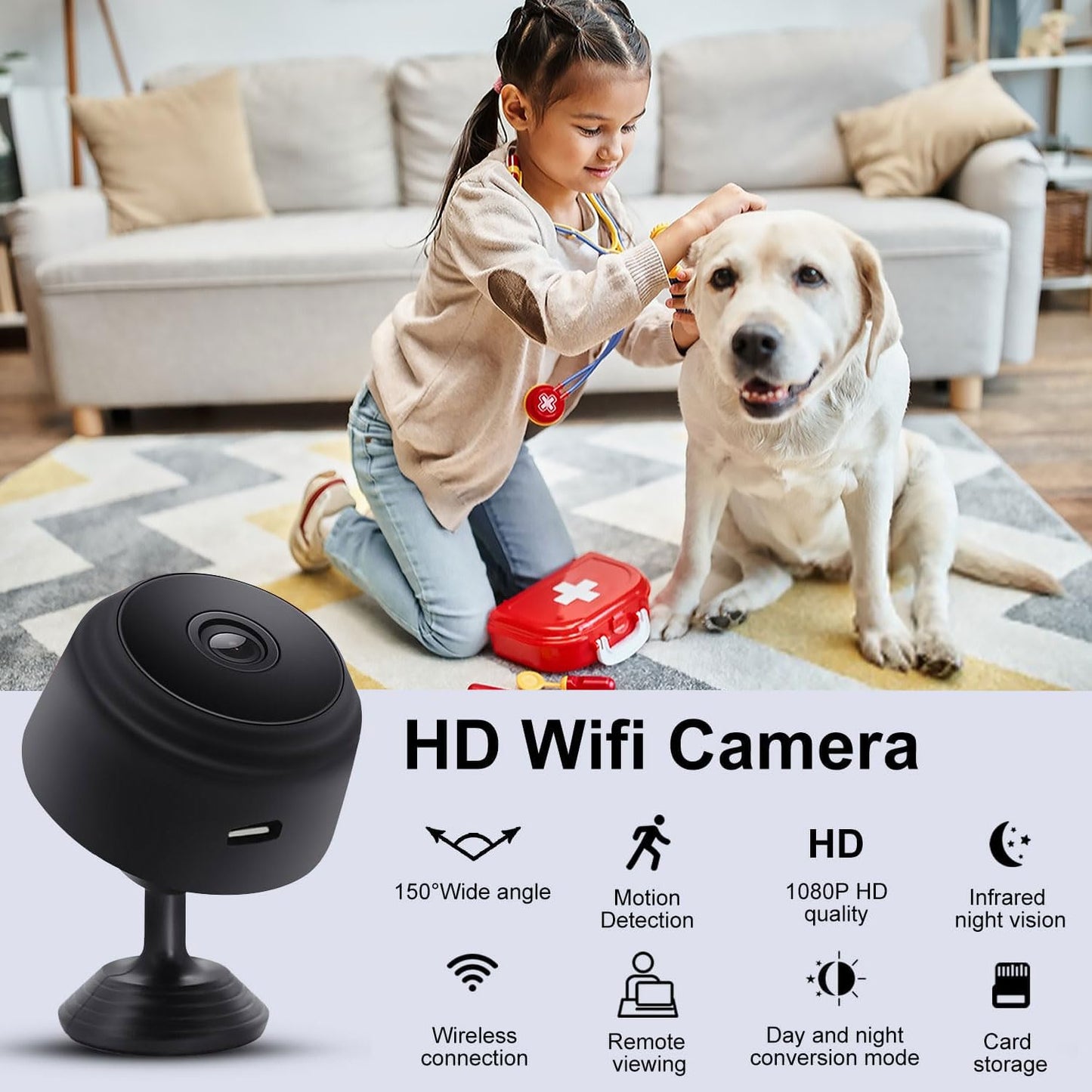 2K Ultra HD Mini Spy Camera Portable Wireless Security Device
